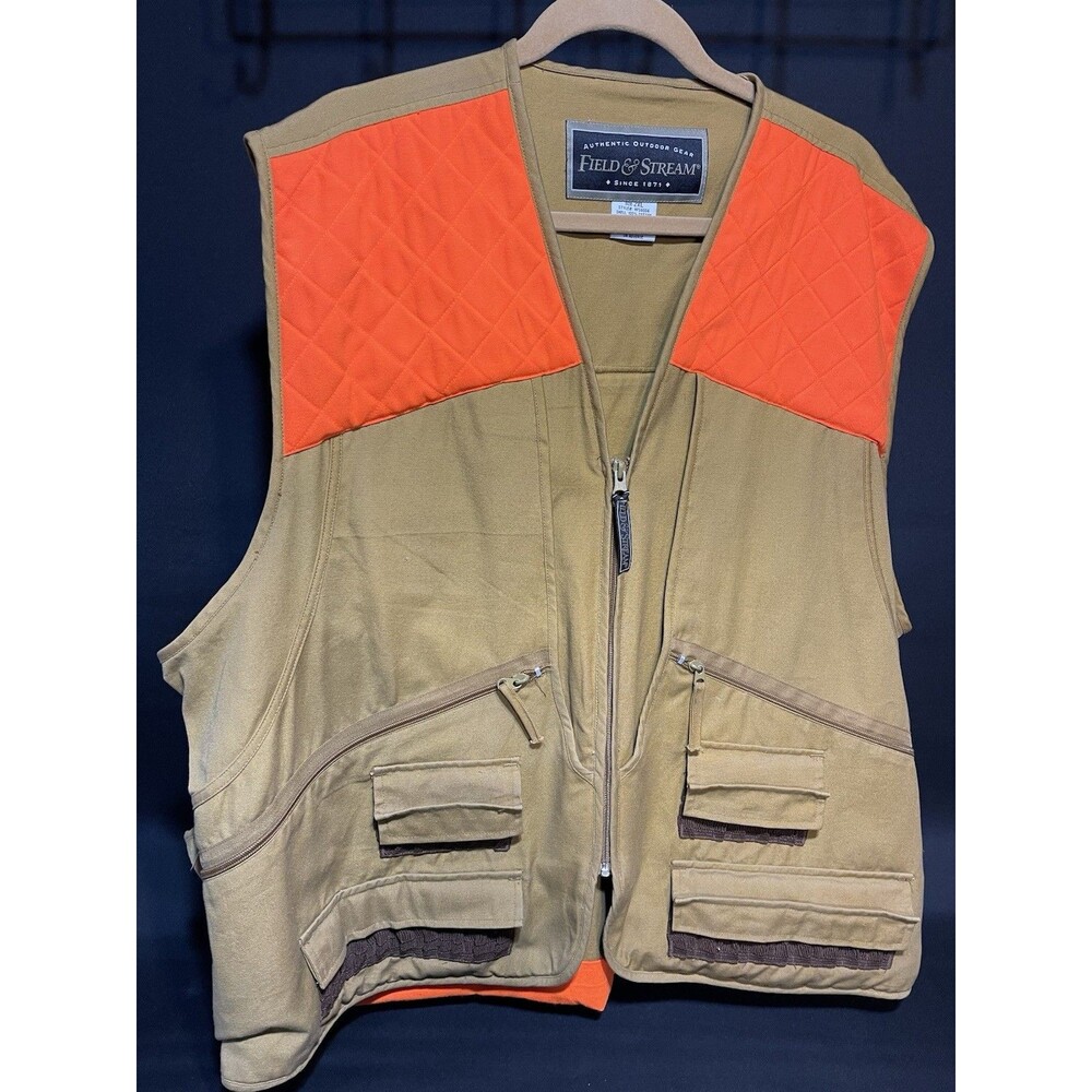 Field & Stream Bird/ Hunting Vest High Visibility Orange and Brown 2XL I46